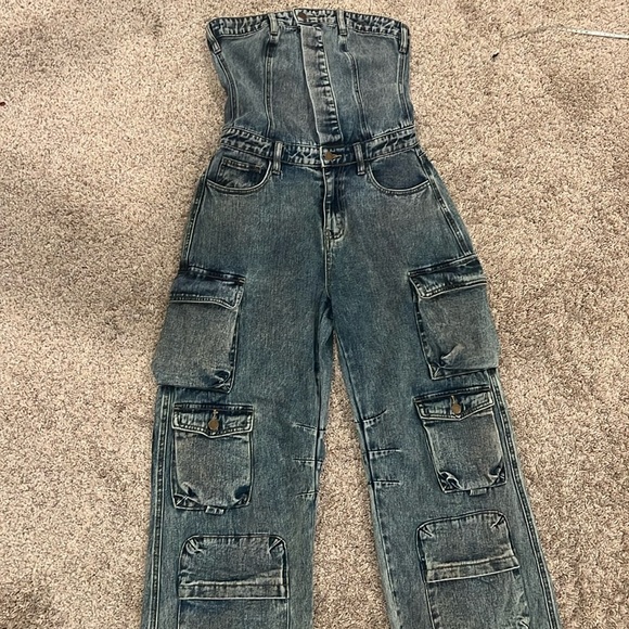 Fashion nova Jean jumpsuit - Picture 2 of 5